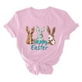 thumbnail image 3 of UPPADA Easter Femmes Oeufs Imprimé T-Shirts Joyeux Easter Graphique Bunny Lapin Mignon T-Shirts Manches Courtes Décontracté Col Rond T-Shirts Été Basique Coupe Régulière Chemises Rose,TTTG, 3 of 5