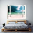 thumbnail image 2 of IDEA4WALL Wall Murals Fake White Window with Dark Clouds on the Sea Removable Wallpaper Peel and Stick Wall Stickers - 36x48 inches, 2 of 4