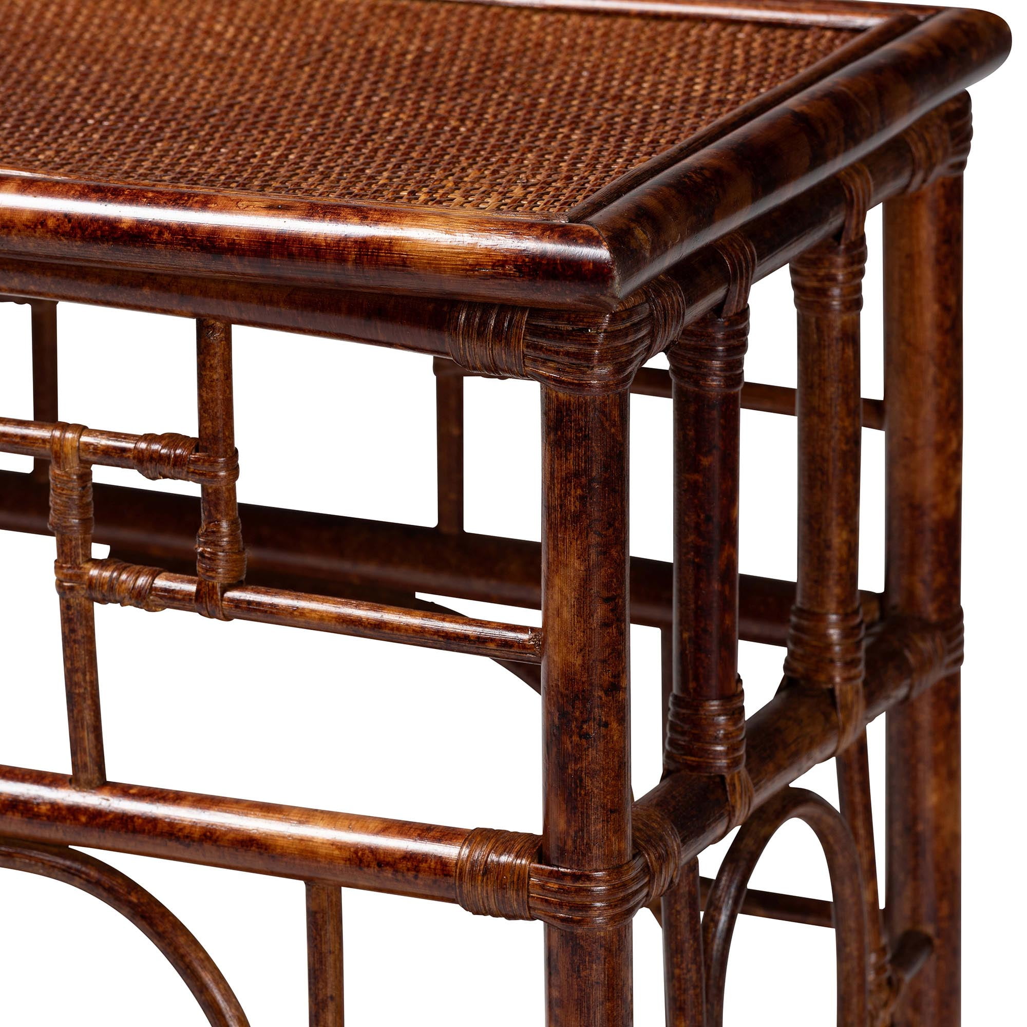bali & pari Sebalio Boho Console Table, 49"W, Marbled Tortoise Brown