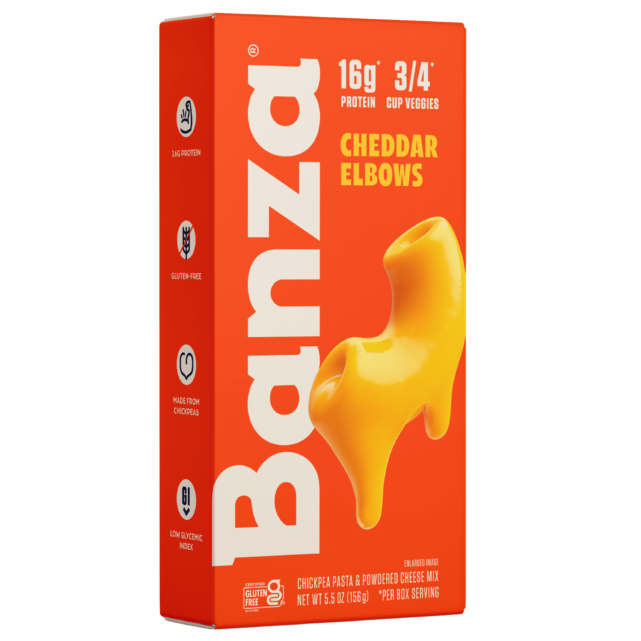 (2 pack) Banza Elbows & Cheddar - High Protein, Gluten Free, Lower Carb Shelf-Stable Mac and Cheese, 5.5oz