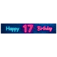 thumbnail image 2 of Neon Style Happy 17 Birthday Banner Backdrop Background Party Supplies Birthday Decoration Photography Props Birthday Party Decorations, 2 of 7