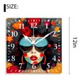 thumbnail image 2 of 12 Inch Wall Clock Battery Operated Silent Clock Decorative for Office, Kitchen, Outdoor, Living Room，African American Curly Hair Woman Peace Elegant, 2 of 4