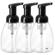 Natural Way Organics 3 Pack Foaming Soap Dispenser Bottles - Perfect for Liquid Soap & Castile Foaming Hand Soap on Kitchen and Bathroom Sinks - Easy Press Pump for Adults & Kids 250ml (8.5 oz)