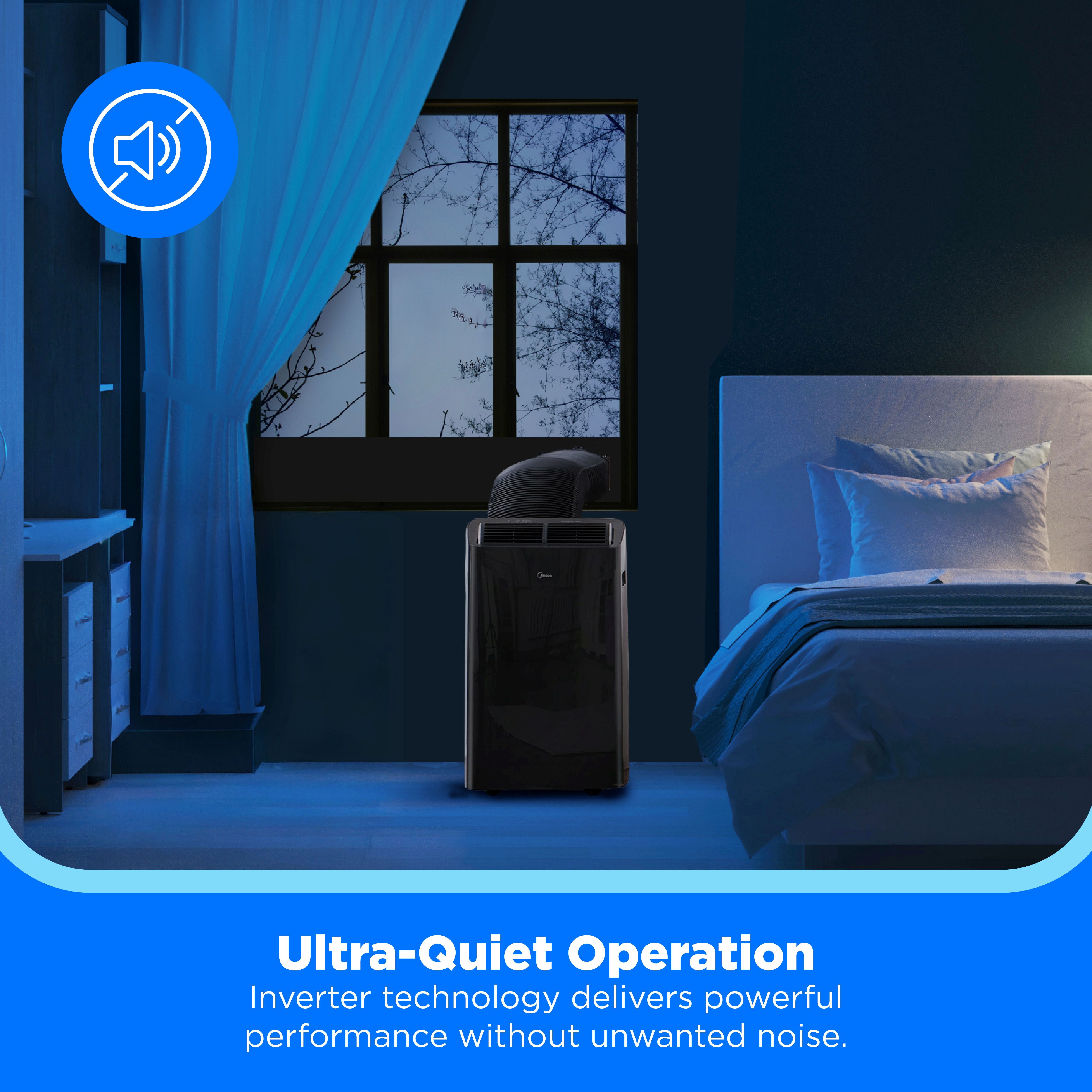 Midea Duo 10,000 BTU Portable Air Conditioner, Smart Inverter, 4-In-1 Heat, Ventilate, Dehumidifier, Cool, Wi-Fi and Alexa, Black