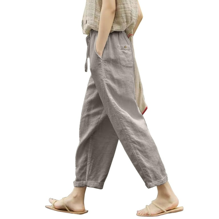 Summer cusual wide length linen pants for women 3740 Summer cusual wide length linen pants for women 3740