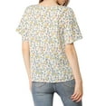 thumbnail image 4 of Allegra K Women's Floral Butterfly Short Sleeve Round Neck Casual Blouse Tops, 4 of 7