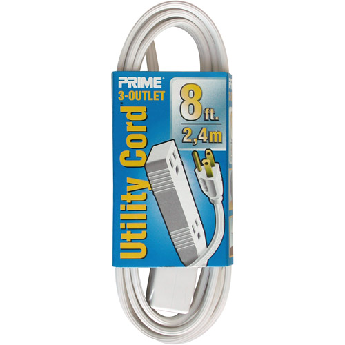 EXTN CORD 16/3 SPT-2 8'L (Pack of 1)