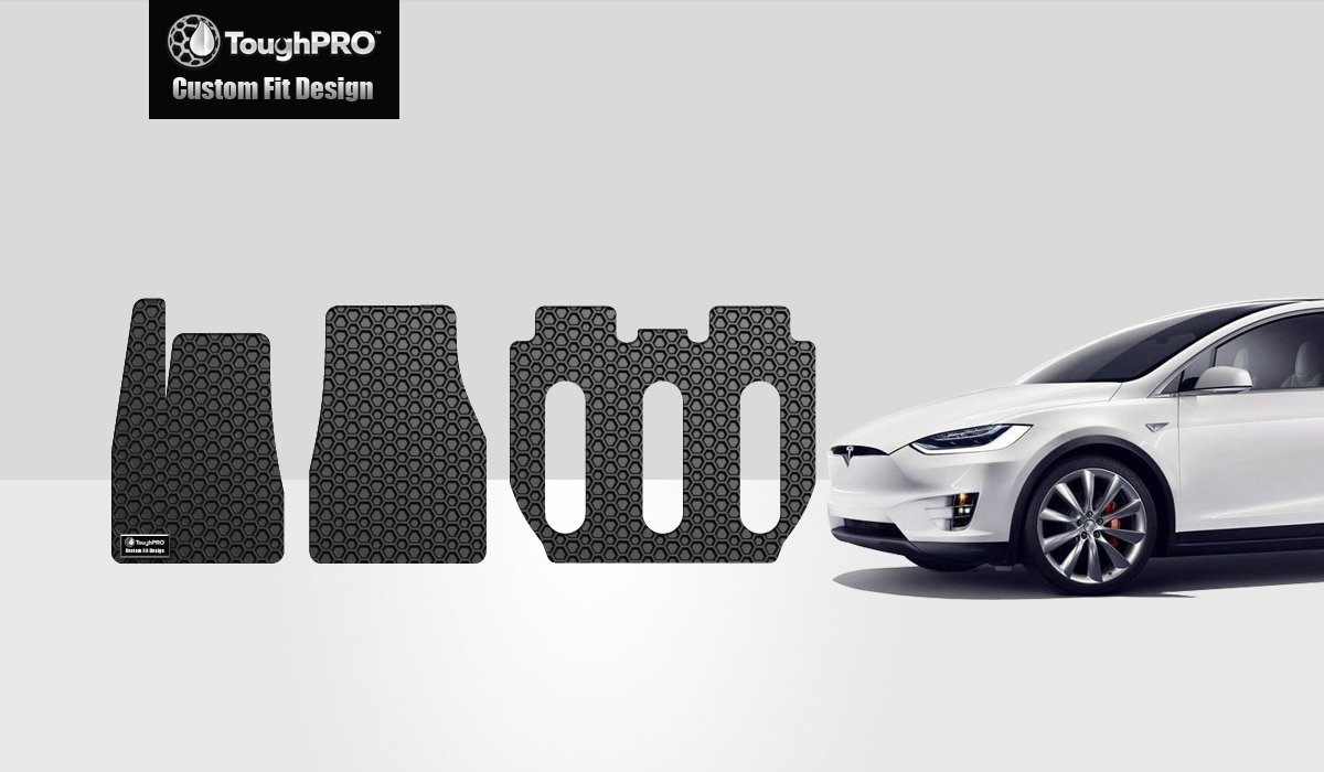 Frunk Mat 2020 TOUGHPRO Floor Mat Accessories 5 Seater Heavy Duty Storage Black Rubber Cargo Mat Set Compatible with Tesla Model Y Performance All Weather