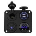 thumbnail image 2 of Greensen 4 Gang ON/OFF Toggle Switch Panel Dual USB Charger Cigarette Lighter Socket Voltmeter,Toggle Switch Panel, 4 Gang Toggle Switch Panel, 2 of 7