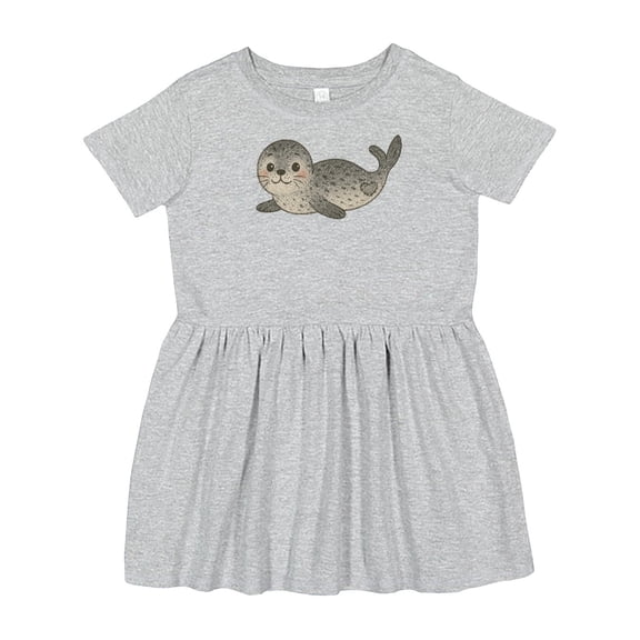 Inktastic Adorable Seal Illustration Cute Animal Art Girls Toddler Dress