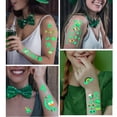 thumbnail image 2 of EWSFHUI St. Patrick's Day Tattoos Stickers Irish Tattoo Sticker Shamrock Tattoos Sticker Green Festival Rave Stickers Set Party Tattoos Decorations (Style E), 2 of 6