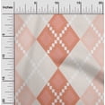 thumbnail image 2 of oneOone Velvet Dark Peach Fabric Argyle Sewing Material Print Fabric By The Yard 58 Inch Wide, 2 of 4