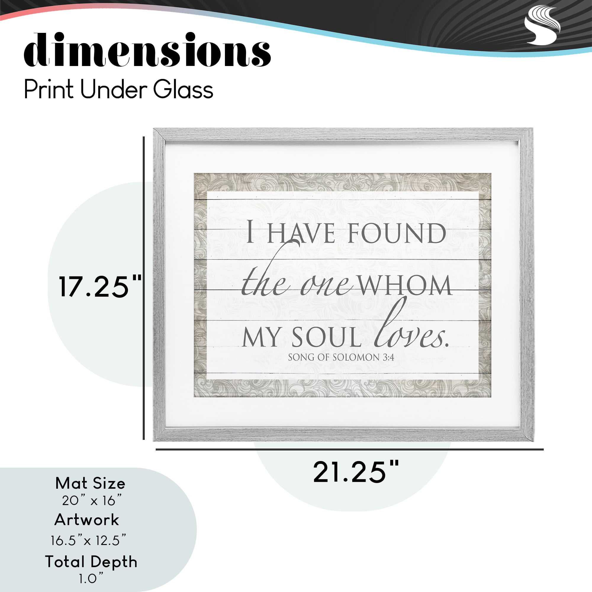 Stupell Industries The One Whom My Soul Loves Gray Framed Print Under Glass, design by SD Graphics Studio