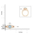 thumbnail image 4 of ANGARA Natural Round Aquamarine Split Shank Ring with Diamond Halo in 14K Rose Gold for Women (Size-6mm) | March Birthstone, Birthday, Anniversary, Jewelry Gift for Women | Natural Aquamarine Ring, 4 of 9