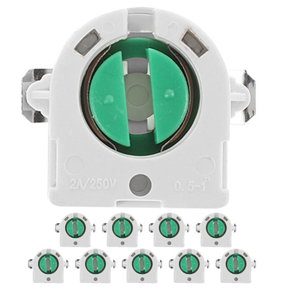 Fovewise 10pcs T8 Lamp Holder Socket Non-Shunted Light Holder For Led Fluorescent Tube White Porcelain Light Socket Base For Home Lighting