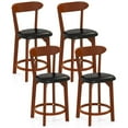 thumbnail image 1 of Costway 23.5" Bar Stool Set of 4 with Curved Backrest & Footrest Counter Height Stools, 1 of 10