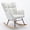 Ivory, variant on PORKISS Modern Rocking Chair, Upholstered Teddy Fabric Accent Chairs with High Backrest, Glider Rocker Comfortable Armchair with Padded Seat for Living Room Bedroom Playroom, Ivory