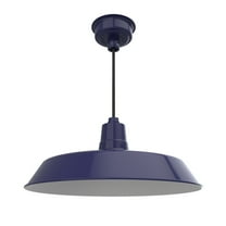 22" Vintage Pendant Barn Light in Blue