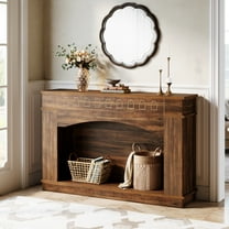 Tribesigns 47.24-Inch Console Table, 2-Tier Entryway Table with Elegant Pattern, Farmhouse Behind Couch Table Sofa Table, Hallway Table Foyer Table for Living Room, Entryway, Rustic Brown