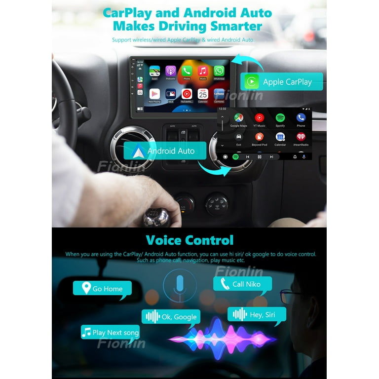 Afleiden Luchten Verhuizer 10.1 Inch Android 10 Car Stereo with Apple Carplay Double Din Android Auto  Head unit GPS Navigation Touchscreen Car Autoradio Bluetooth WiFi Mirroring  CAM-IN + Free Backup Camera - Walmart.com