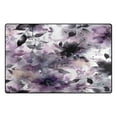 thumbnail image 2 of 60x39in Area Rug Machine Washable Floor Mats Skid-Resistant Backing Carpet for Home Kitchen Bedroom Light Purple and Black Floral, 2 of 7