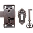 thumbnail image 1 of Juego de cerradura antigua Cerradura y llave antiguas, cerradura de mueble de diseño vintage decorativo - para joyero/caja de madera/cajón/gabinete/caja antigua, 1 of 5