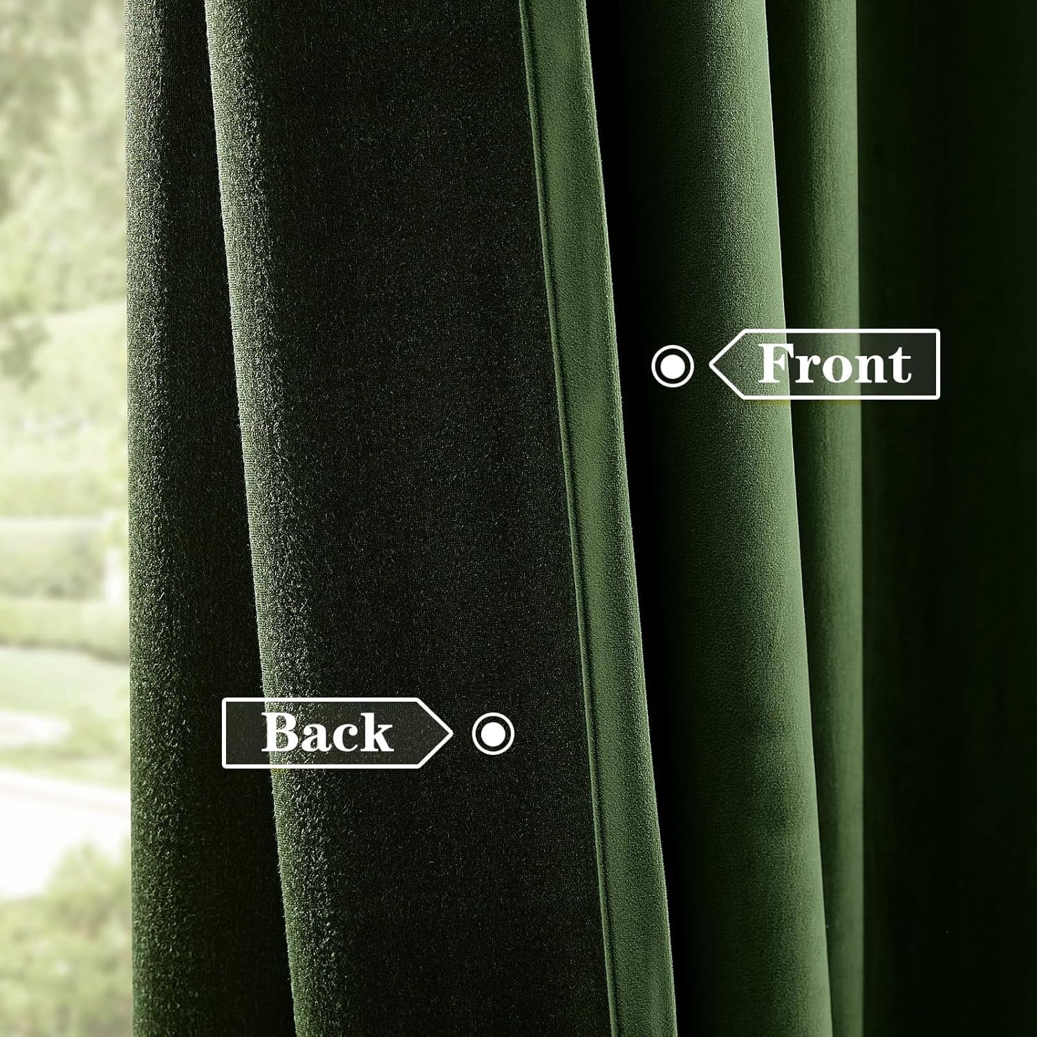Nalqet Pinch Pleated Velvet Blackout Curtains 84 inches Long 2 Panels Set, Blackout Luxury Elegant Drapes Thermal Insulated Window Curtains for Bedroom,Living room,Office, Olive Green