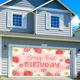thumbnail image 2 of 13X6 ft Pink Strawberry Daisy First Birthday Garage Door Decoration Background Cute Berry 1st Birthday Decor Backdrop Girl Watercolor Fruit Theme Party Party Banner Cover, 2 of 5