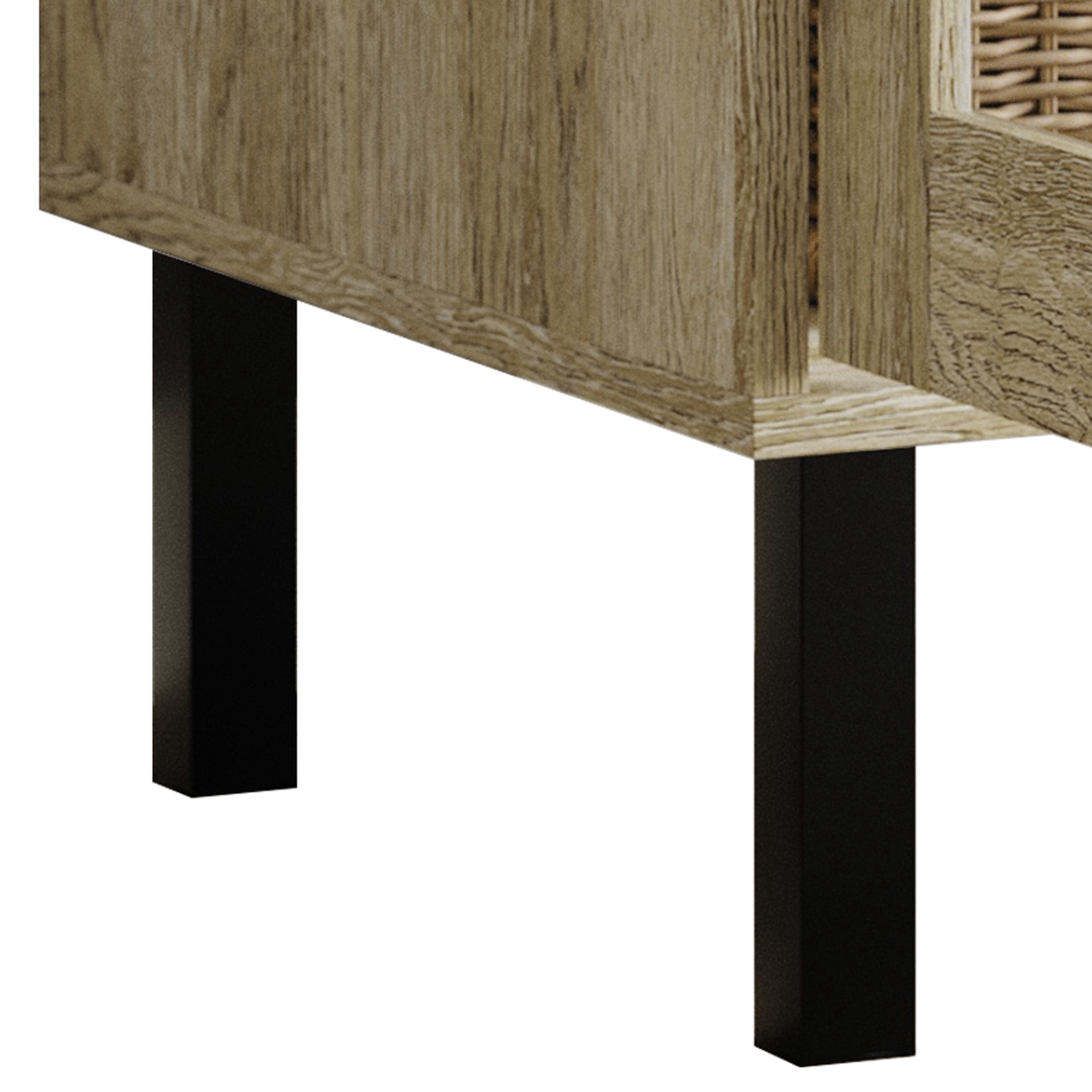 Castle Place Simple Modern Sideboard Buffet Cabinet, Light Oak