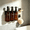 Brown, variant on Shampoo and Conditioner Dispenser - Shower Soap Dispenser Wall Mounted - 17 fl oz Set of 3 Black Bottles with Stainless Pumps & No-Drill Adhesive Holders for Bathroom