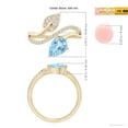 thumbnail image 5 of ANGARA Natural Aquamarine and Diamond Bypass Ring with Leaf Motif in 14K Yellow Gold for Women (Size-8x6mm) | March Birthstone, Birthday, Anniversary, Jewelry Gift for Women | Natural Aquamarine Ring, 5 of 9