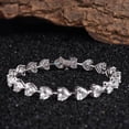 thumbnail image 4 of Diastar Jewels Heart Cut Cubic Zirconia 14K White Gold Finish Women's Tennis Bracelet, 4 of 4