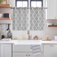 thumbnail image 2 of Grey Moroccan Kitchen Curtains Window Panels, Vintage Ethnic Abstract Geometric Stripes Insulated Window Treatment Curtain, Grommet Curtains for Bedroom/Living Room/Bathroom, 2 Piece 52"Wx45"L, 2 of 8