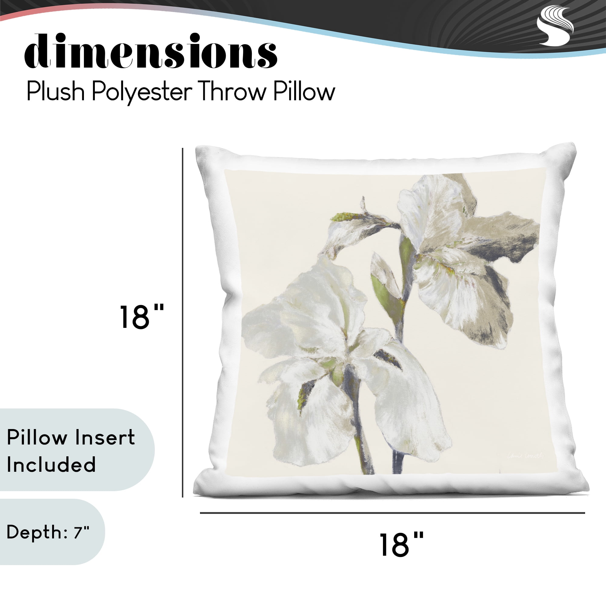 Stupell Industries Neutral Irises at Dawn Decorative Printed Throw Pillow, design by Lanie Loreth