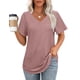 thumbnail image 1 of Tops OFEEFAN de verano holgados con cuello en V y dobladillo curvo para mujer, 1 of 6