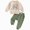 outfits001-Green, variant on NOLDARES Kids Toddler Outfits 2Pcs Long Sleeve Graphic Round Neck Sweatshirt Sweatpants Casual Fall Winter Clothes Set Size:6-12 M,Beige