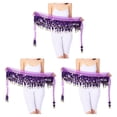 thumbnail image 3 of Decodeary Foulard de Hanche à Paillettes pour Danse du Ventre, Application Grand et Légère, Portable, Violet Mélangé, 3 Ensembles, 3 of 6