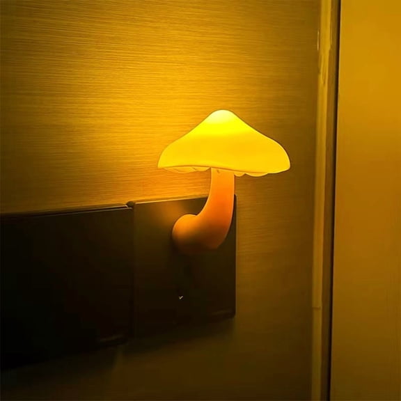 Sensor LED Night Light Plug in Wall Lamp, Energy Saving NightLight Cute Mushroom Night Lights for Adults Kids Bedroom,Bathroom,Toilet, Stairs, Kitchen,Hallway Corridor Warm White