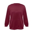 thumbnail image 5 of ManxiVoo Women's Crewneck Sweatshirt Long Sleeve Loose Fit Casual Pullover Top Spring Fall Essentials S Size Wine, 5 of 6
