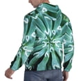 thumbnail image 6 of Picia Teal Cactus Pattern Casual Men's Hoodie - Lightweight Hooded Sweatshirt with Kangaroo Pocket, Comfortable Pullover for Everyday, Travel-Small, 6 of 7