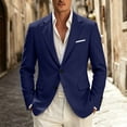 thumbnail image 2 of Ahabrexf Men's Blazer Jacket, 2 Button Solid Color Notch Lapel 100% Polyester Sport Coat with Chest Pocket for Wedding Party Daily Business Casual Summer Wear, 2 of 9