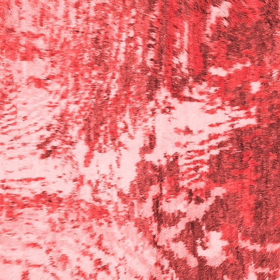 Ahgly Company Machine Washable Indoor Square Abstract Red Modern Area Rugs, 8' Square
