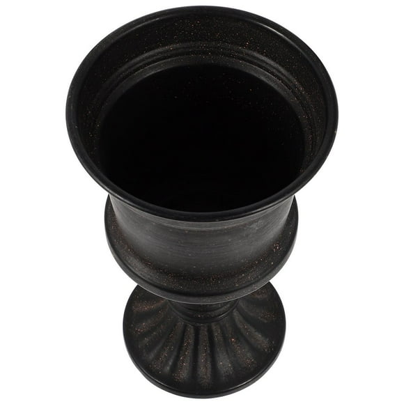KEINXS Black Tall Urn Planter Tree Pots Outdoor Large Flowerpot Simple Vase
