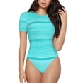 thumbnail image 1 of Fotbe Turquoise Wooden Body de Mujer con Cuello Redondo y Mangas Cortas, Sin Mangas Ajustado, Suave, Cómodo y Básico-Small, 1 of 7