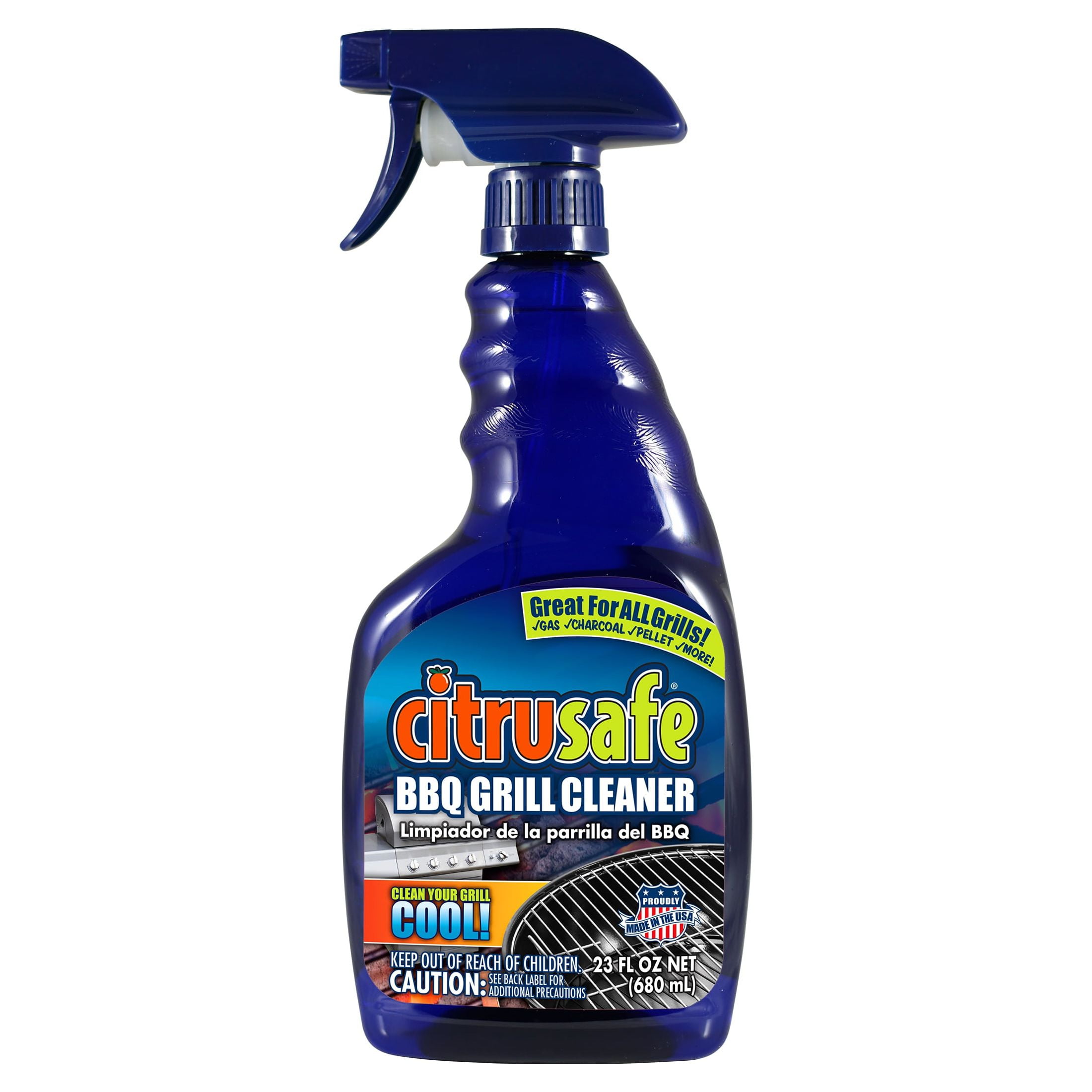 (3 pack) Citrusafe BBQ Grill and Grate Cleaner, 23 fl oz, All Purpose Cleaner for Cool Grills