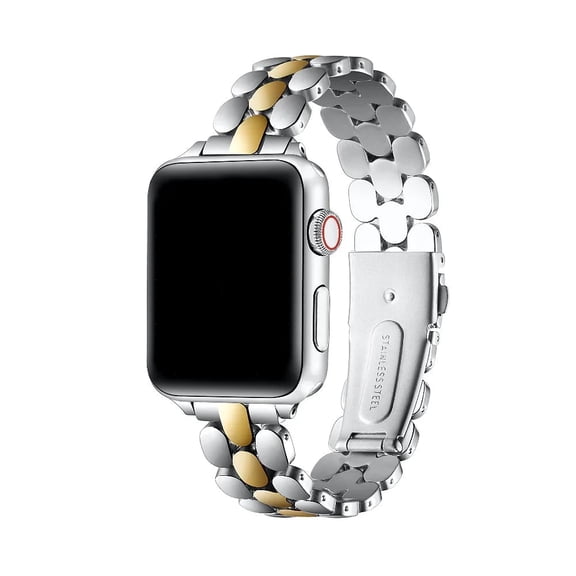 Posh Tech Emery Stainless Steel Replacement Apple Watch Band in Silver & Gold