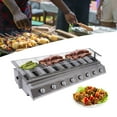 thumbnail image 3 of 8 Burner BBQ Gas Grill Stainless Steel LPG Tabletop Gas Grill with Steel Shield 201 Stainless Steel Silver 100*23cm 12.5kg/27.56lbs, 3 of 17