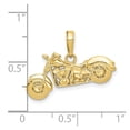 thumbnail image 2 of 10k Gold Polished and Textured 3-d Motorcycle Pendant Necklace 19x23mm Wide Pendant for Women, 2 of 2