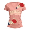 thumbnail image 4 of MEICHEN Cotton 250th Anniversary Short Sleeve V Neck T Shirt Summer Print Patriotic Graphic Tee Top Casual America 1776-2026 Blouse, 4 of 4