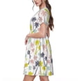 thumbnail image 2 of Disketp Hawaiian Coconut Tree para Vestido de Manga Corta para Mujeres, Vestidos de Verano para Mujeres, Casual y Holgado para la Playa, 2 of 6